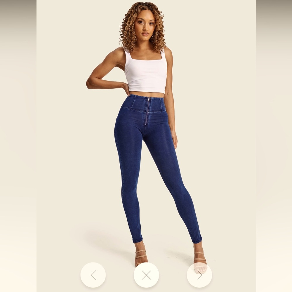 Freddy Dark Blue high waisted Zipper Front Jegging Skinny Jeans small